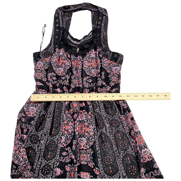 Free People Dress 4 Moroccan Print Halter Slit Summer Boho Goddess Travel Event - Picture 6 of 16